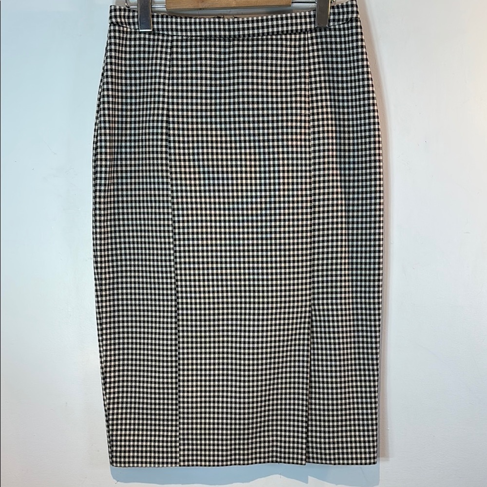 Pink Tartan houndstooth Midi Pencil Skirt size 6